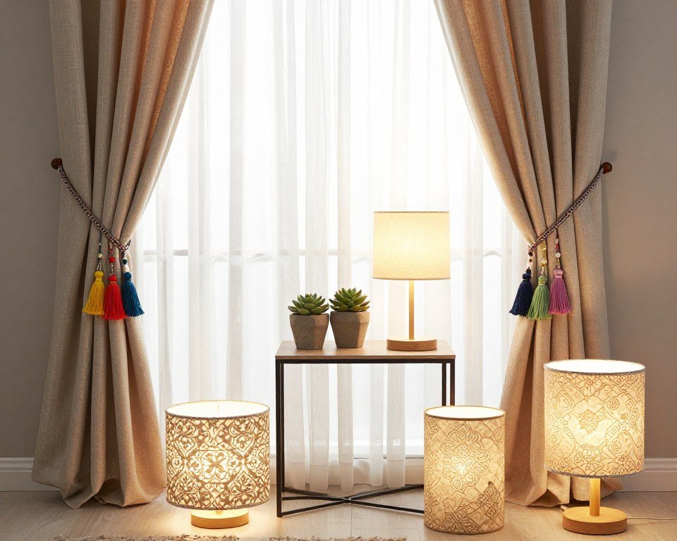 adornos para cortinas y lámparas adornos para cortinas y lámparas