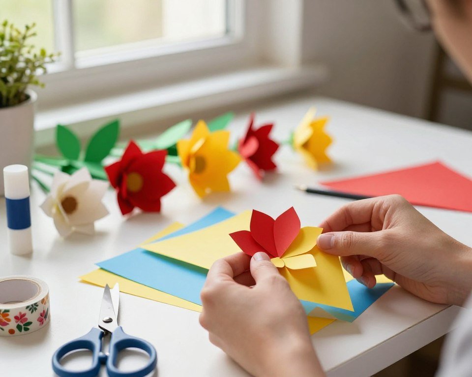 cómo hacer flores de papel